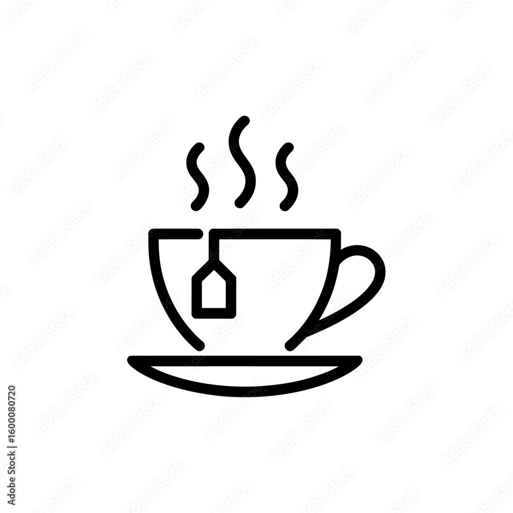 Steaming Cup of Tea with Teabag Vector Illustration Perfect for Relaxation and Wellness Concepts Steaming Cup of Tea with Teabag Vector Illustration Perfect for Relaxation and Wellness Concepts