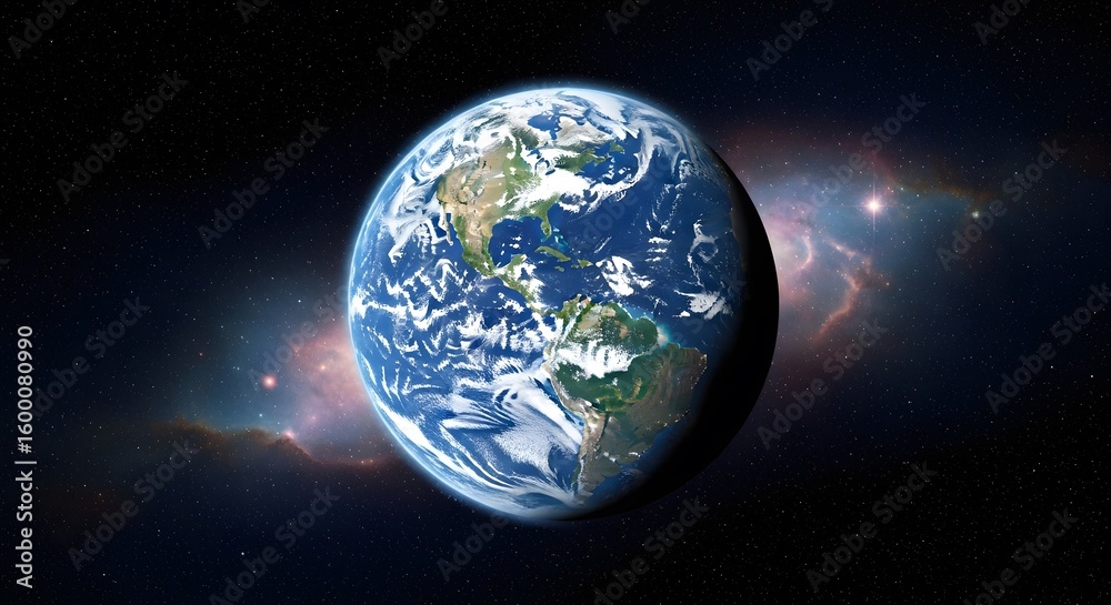 Obraz premium A Stunning View of Earth from Space Capturing the Beauty and Vastness of Our Planet