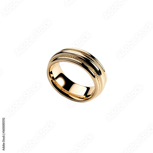 Luxurious Gold Band on White Background

