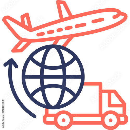 Freight Forwarding line color icon