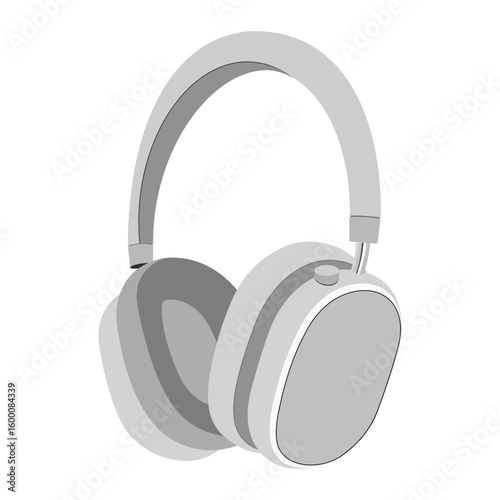 Modern gray headphones illustration