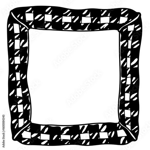Plaid blanket frame outline, cozy autumn home decor, copyspace