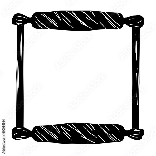 Black silhouette frame with hand-rolled pattern – Thanksgiving baking decor