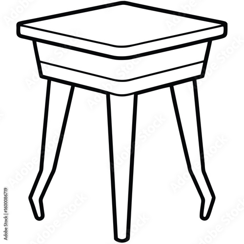 Simple stool illustration isolated on transparent background