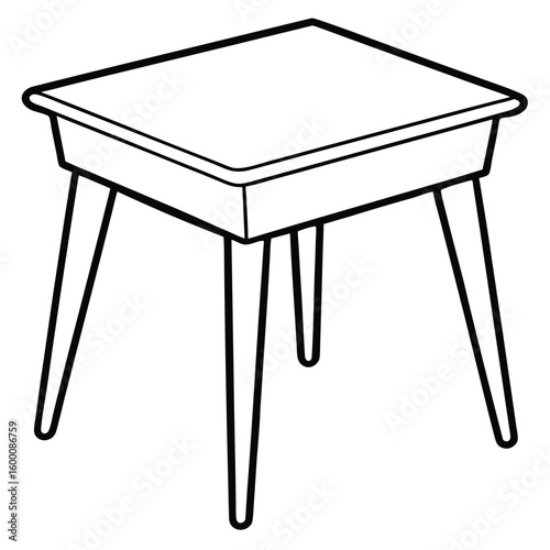 Simple stool illustration isolated on transparent background