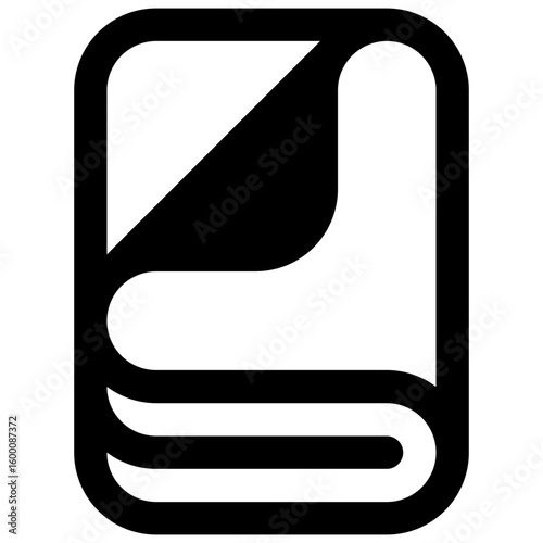 Blanket. Outlined stroke vector icon with black-filled details.