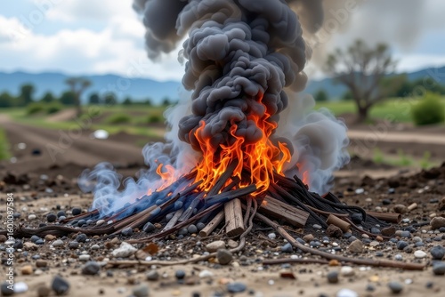 open burning of wires and circuit boards to recover metals releases black smoke and toxic gases that contribute to global air pollution and climate issues