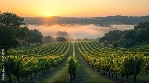 Wallpaper Mural Sunrise Over Misty Farmland Landscape Torontodigital.ca