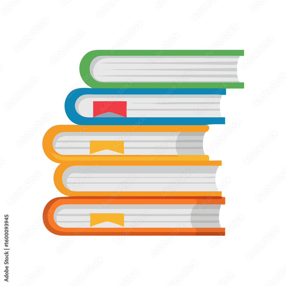 A Stack of Colorful Books with Bookmarks Illustration for Education and Reading Concepts, Perfect for Library, School, and Learning Designs with a Transparent Background A Stack of Colorful Books with Bookmarks Illustration for Education and Reading Concepts, Perfect for Library, School, and Learning Designs with a Transparent Background