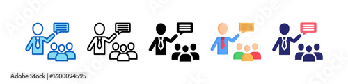 Mentorship Multiple Style Icon Set Collection.  