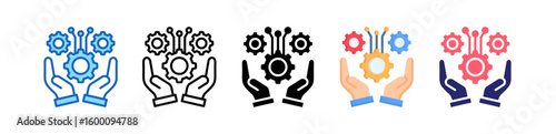 Practice Multiple Style Icon Set Collection.  