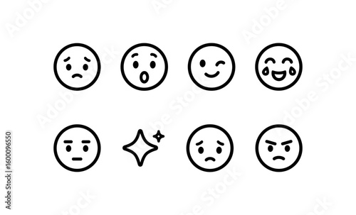 Minimalist emojis set: linear expressions for modern communication