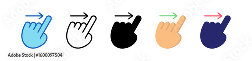 Swipe Right Multiple Style Icon Set Collection.  