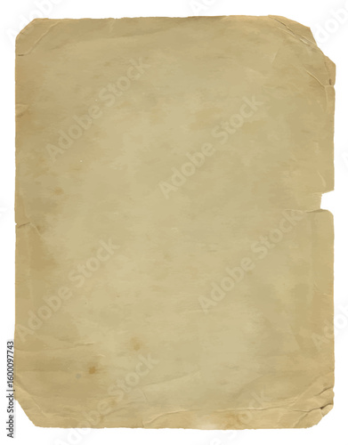 Antique aged vintage paper with rough torn edges and old worn parchment texture	