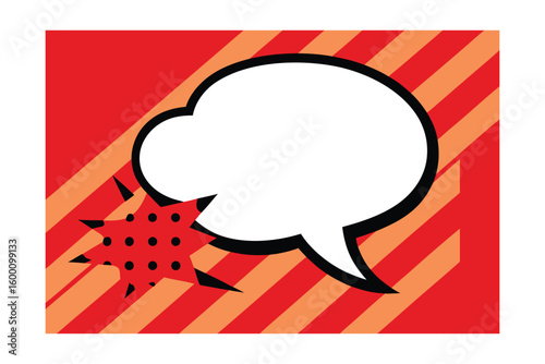 Pop Art Red Stripes Dots Speech Bubble