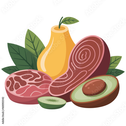 set of fresh vegetables
