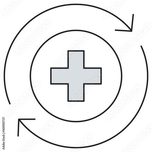 Recover icon, Recover Stronger Your Path to Healing, Bounce Back to Health with Confidence, vector