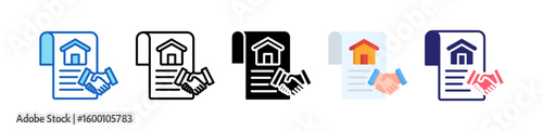 Agreement Multiple Style Icon Set Collection.  