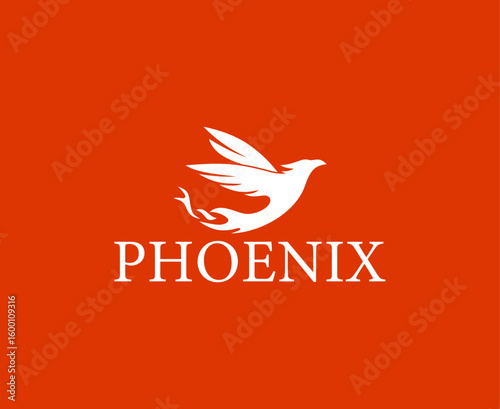 Flying Phoenix Bird Logo Design