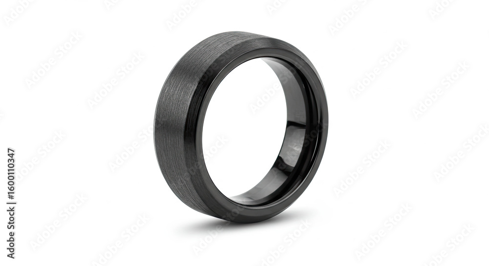 Fototapeta premium Brushed Black Tungsten Carbide Ring.
