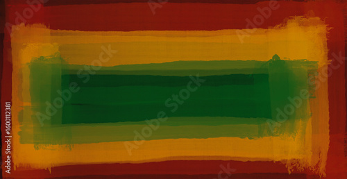 Abstract paint brush textured stripes in traditional African colors red, yellow green on black background. Black history month brush color background, african flag colors, icon of african american