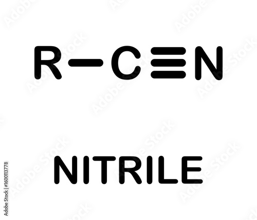 Nitrile functional group chemical structure