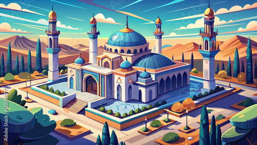  very Beautiful UST-KAMENOGORSK, KAZAKHSTAN (QAZAQSTAN) - Beautiful panoramic aerial drone view to Central City Mosque in Oskemen