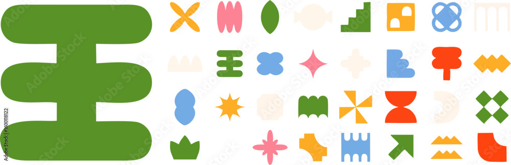 Fototapeta premium Organic and Geometric Abstract Shapes