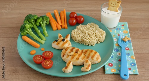 Child friendly chicken meal plate