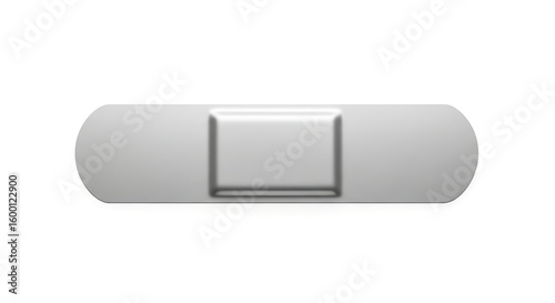 Adhesive silver bandage on white background, first aid item