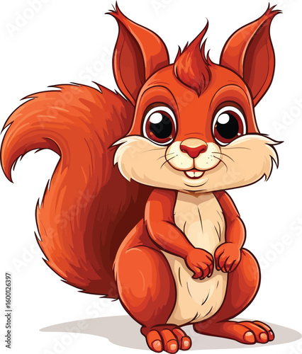Cute Squirrel Cartoon Character Illustration For Childrens Designs An Endearing Orange Squirrel With A Bushy Tail And Large Eyes Perfect For Illustrating Storybooks And Educational Materials
