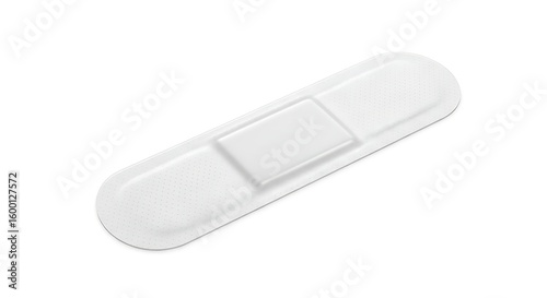 Adhesive transparent bandage on white background, first aid