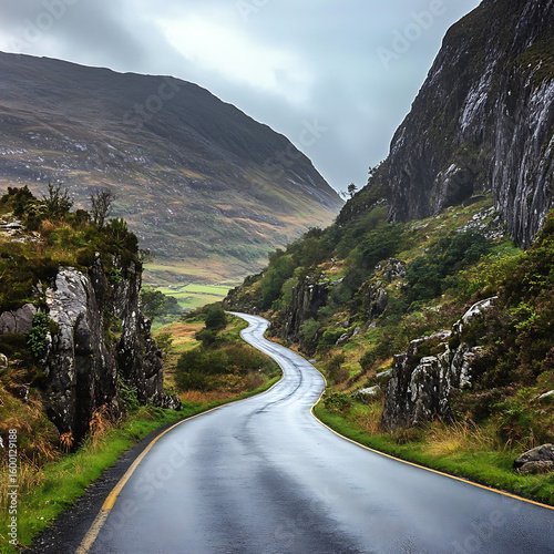 Fallen rocks on the road in Manawatu Gorge North Island New Zealand
