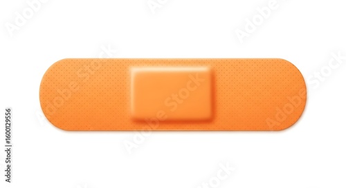 Adhesive orange bandage isolated on white background, first aid