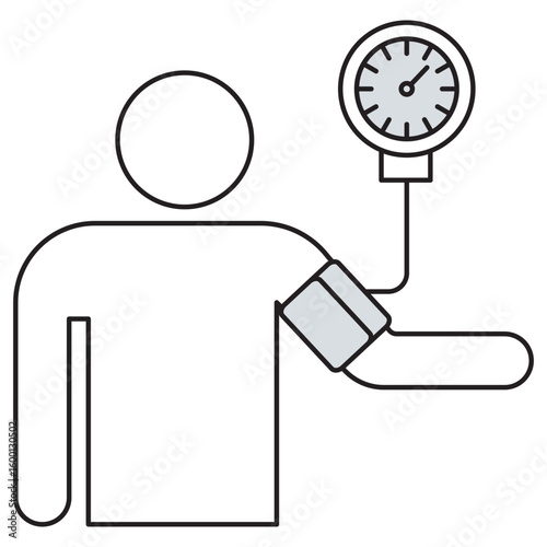 Blood Pressure icon, Monitor Your Blood Pressure: A Key to Heart Health, Stay in Control Understanding and Managing Blood Pressure, vector