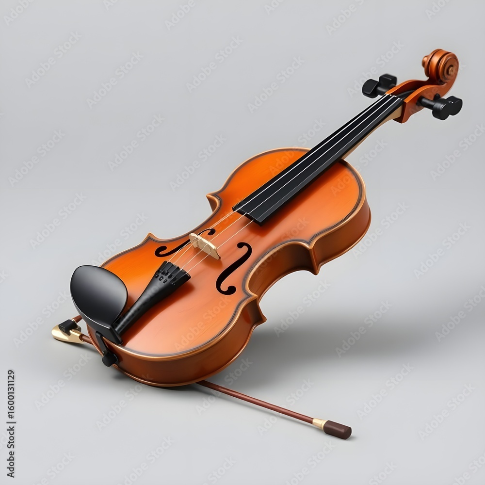 Fototapeta premium violin and bow on white
