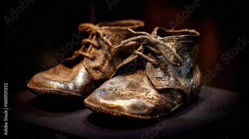 Old, worn baby shoes