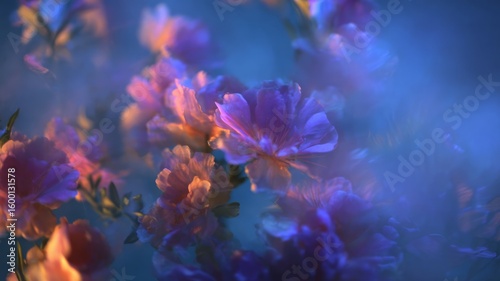 Ethereal blooms in dreamlike hues. Artificial intelligence image