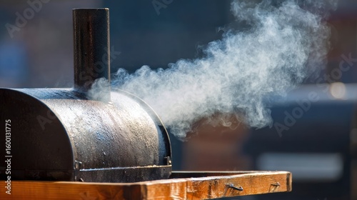 Outdoor smoker with rising smoke