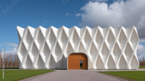 Modern white building facade