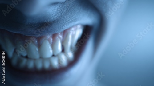 A shadowy grin teeters between eerie delight and cryptic charm, perfect for Halloween vibes or Global Belly Laugh Day