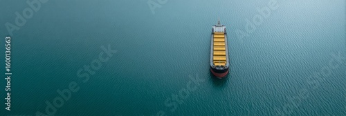 Container ship drifts serenely in endless azure, embracing Nautical Heritage Day and World Maritime Envoy's celebration
