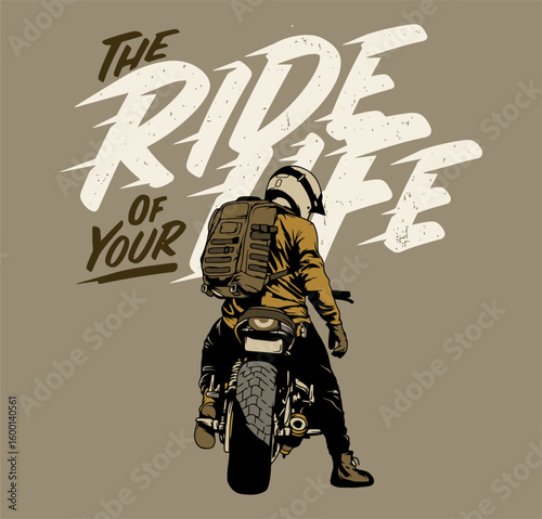 adventure of illustration of biker