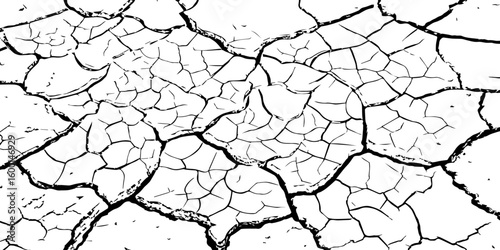 Dry cracked earth texture showing drought and arid climate. Detailed close-up of parched soil pattern. Ideal for backgrounds, environmental themes, or natural surface design.

