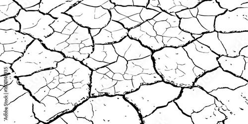 Dry cracked earth texture showing drought and arid climate. Detailed close-up of parched soil pattern. Ideal for backgrounds, environmental themes, or natural surface design.

