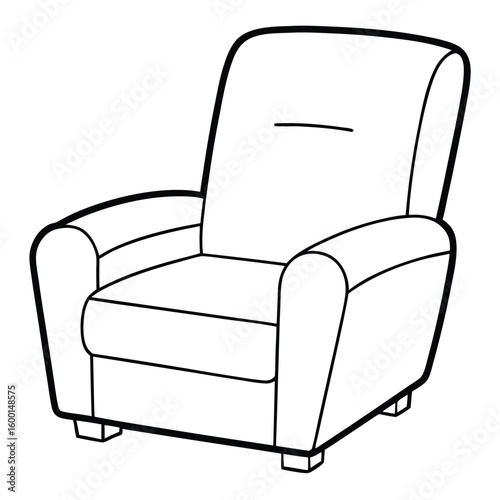 Illustration of a recliner chair isolated on white background