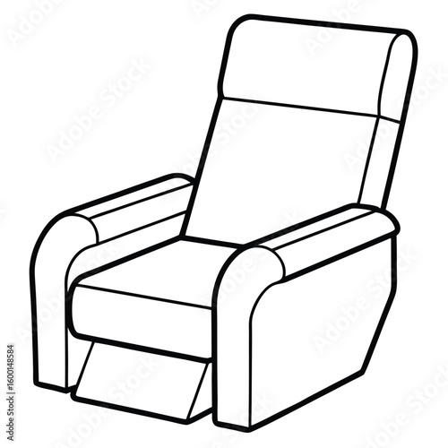 Illustration of a recliner chair isolated on white background