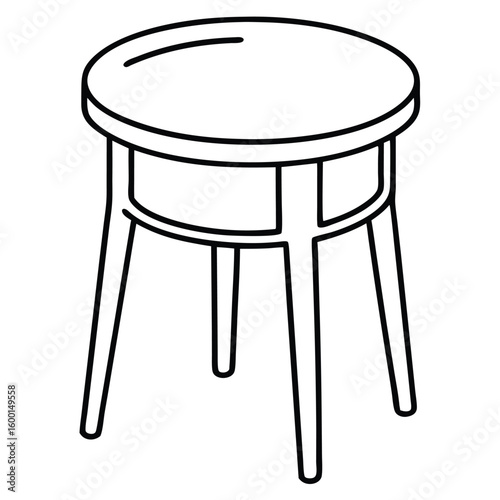 Illustration of a bedside table isolated on transparent background