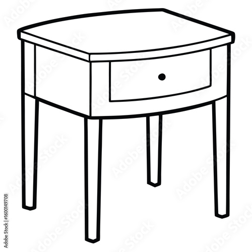 Illustration of a bedside table isolated on transparent background