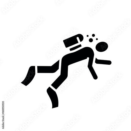 diving black flat icon for digital and print projects.